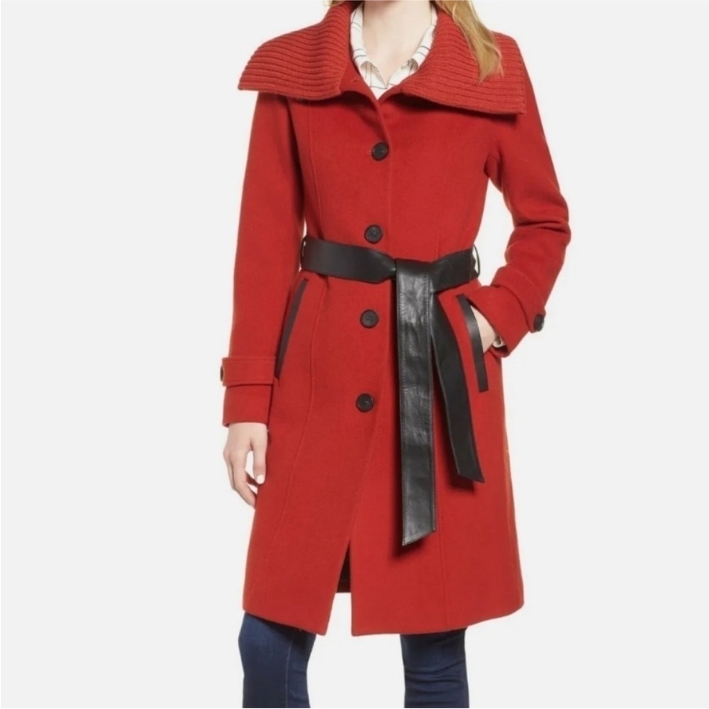 Mackage Paprika Wool Coat with Black Belt